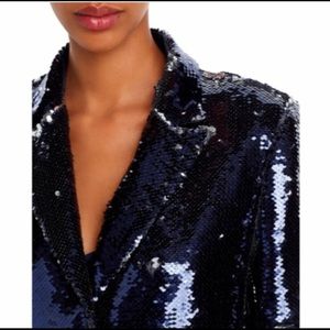 Navy blue sequin blazer